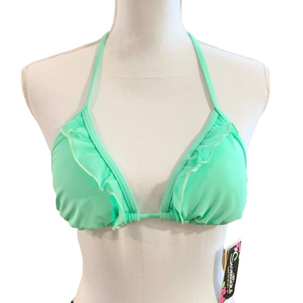 Women’s Smoothies by Gossip mint green ruffle bikini top